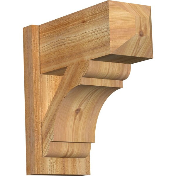Ekena Millwork Olympic Rough Sawn Craftsman Outlooker, Western Red Cedar, 8"W x 18"D x 18"H OUT08X18X18OLY04RWR - main